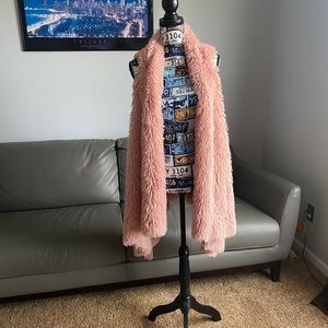 Plush Long Pink Soft Vest